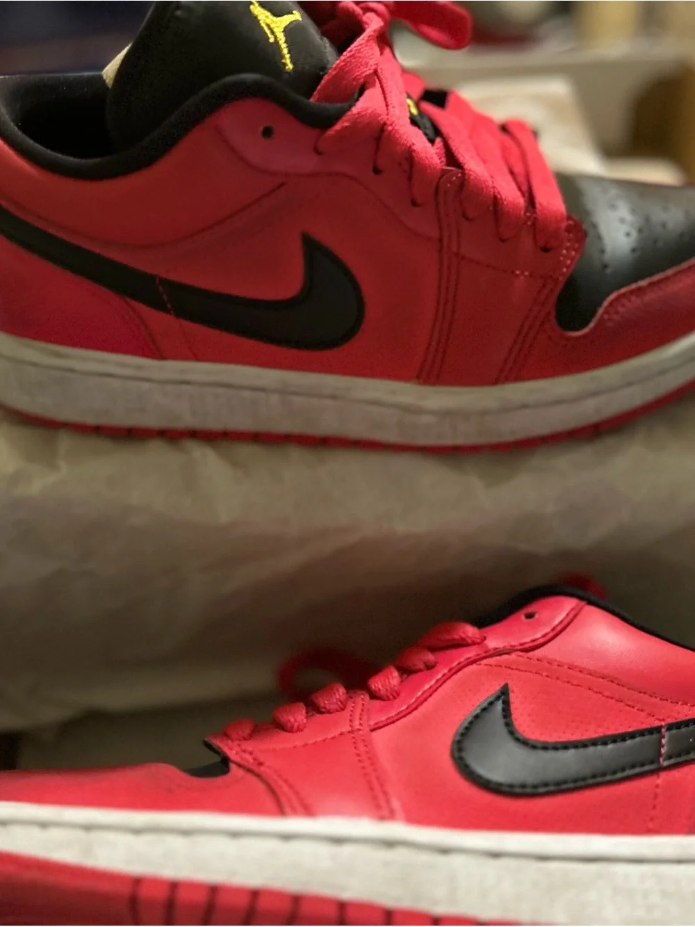 Jordan Men’s Red & Black Low-Top Sneakers